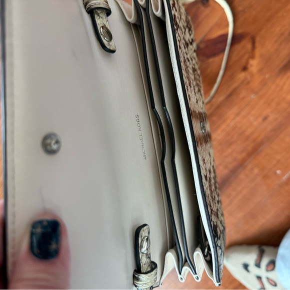 Michael Kors Black and Cream Snake Print Crossbody Bag - Picture 3 of 3